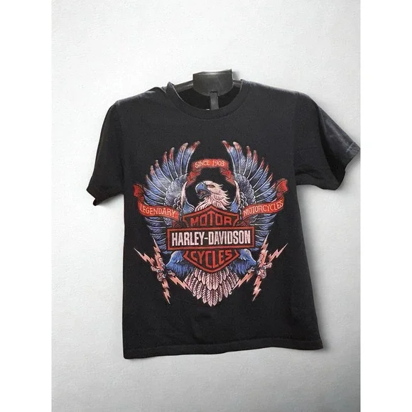 Gildan Premium Cotton T Shirt Women's Size S Harley Davidson Style Short Sleeve - Picture 3 of 5